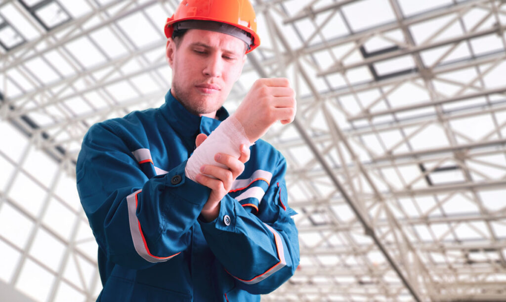 worker with an arm injury